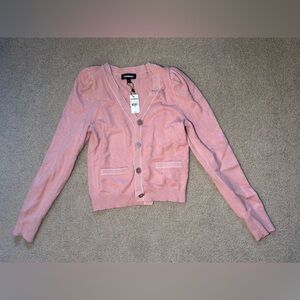 Express Pink Button-Up Sweater BNWT
